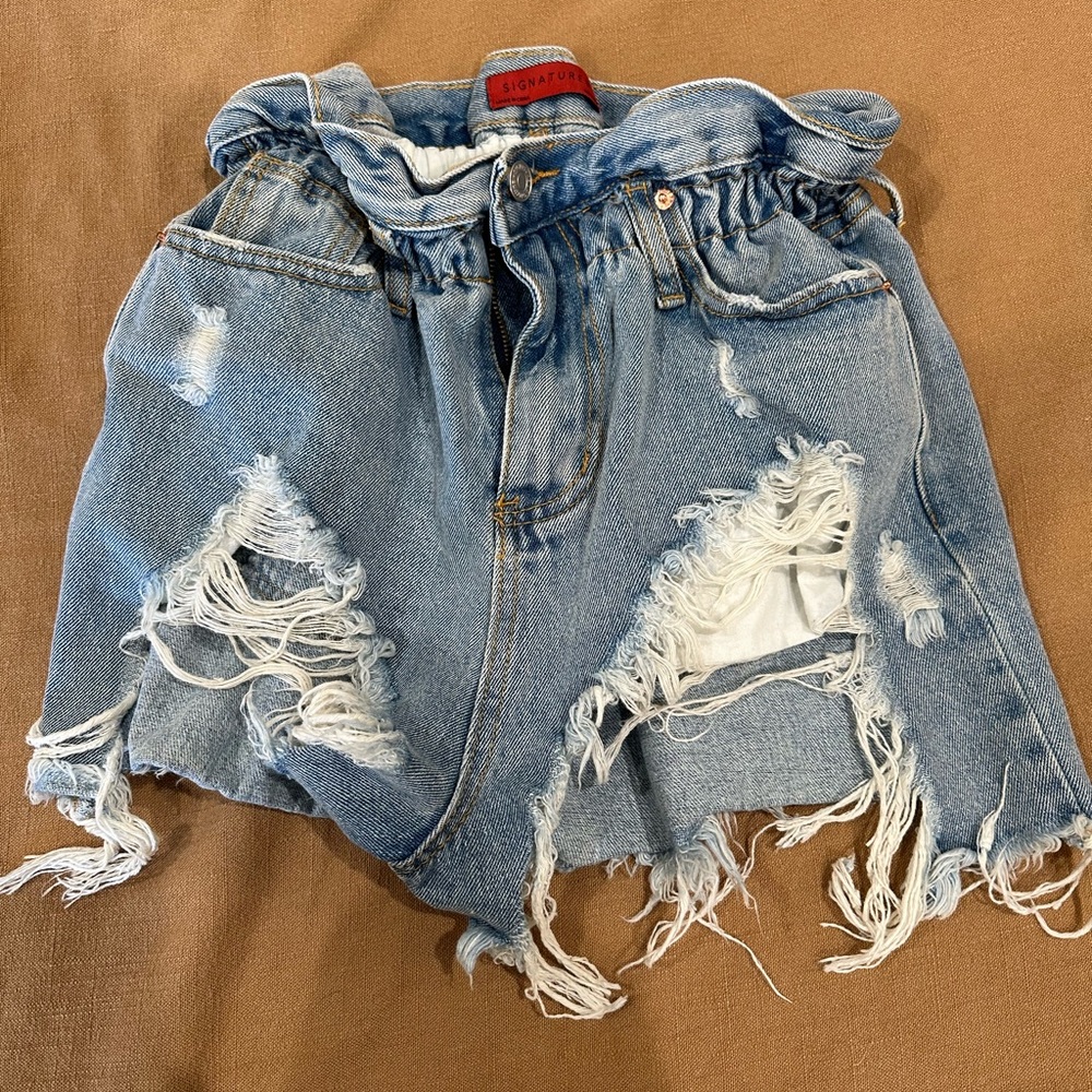 Denim high waist shorts